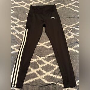Adidas climate Black Leggings with White Stripes